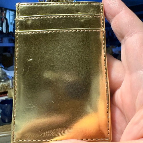 Nine West Exclusive Gold Card Holder like new with chain