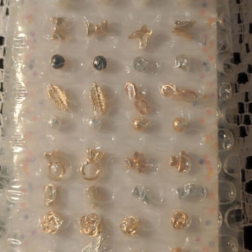 Stud earrings new, gold and silver tone fashion jewelry