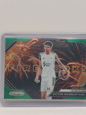 Panini-Prizm Euroleague Basketball Victor Wembanyama Fireworks Green Prizm Card 2023-24 new