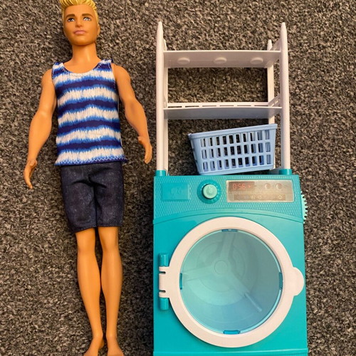 Barbie Ken playset with washing machine, used