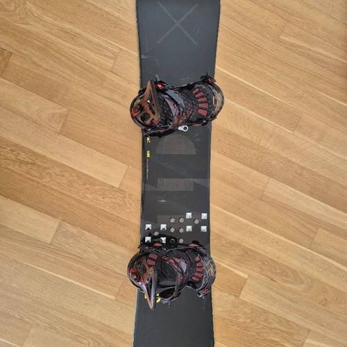 Snowboard Ride Highlight UL 158 with bindings used, ultralight