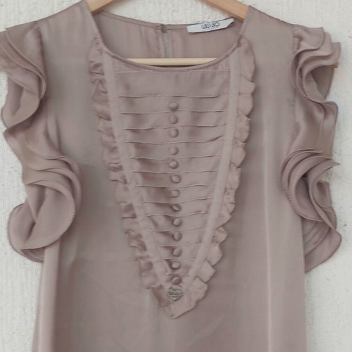 Liu Jo satin top with ruffles, new, size Medium
