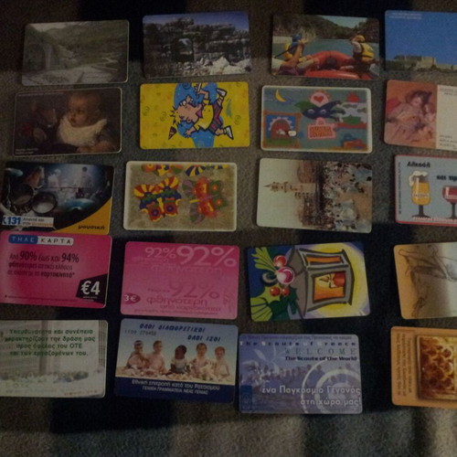 Phone cards used, pack of 20 pieces