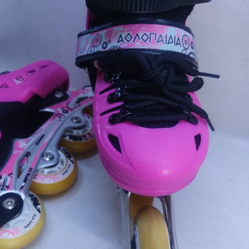 Athlopaidia Inline Adjustable Pink Kids Rollers Size 31-34 like new
