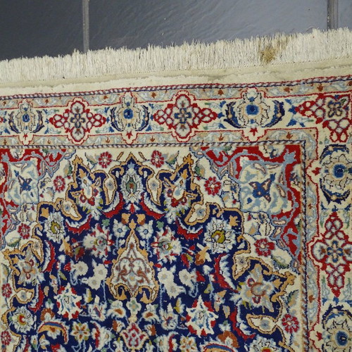 Silk Nain rug used, handmade knot, 116x206 cm