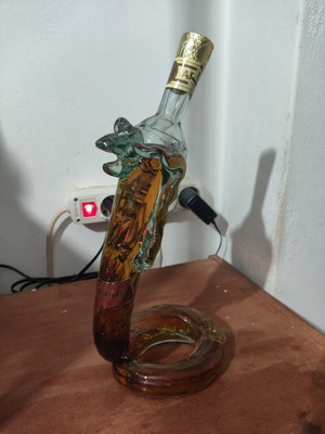 Handmade Glass Decanter with 15-Year-Old Armenian Brandy Cobra Shape