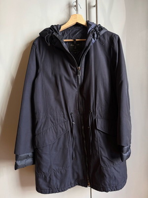 Massimo Dutti long blue parka jacket like new, size 40