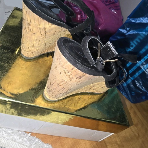 Platform shoes like new, size 38, black and beige