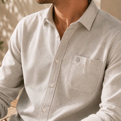 Alex & Co Premium Slim Fit Shirt Soft Sand Ivory like new, size L
