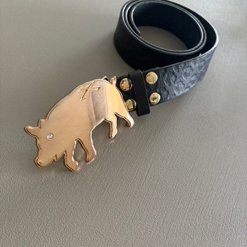 Burton Uninc Men's Leather Belt Size L used, black and gold