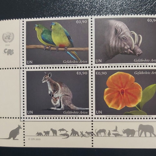 United Nation 2021 stamp block like new, nominal value 3.60€