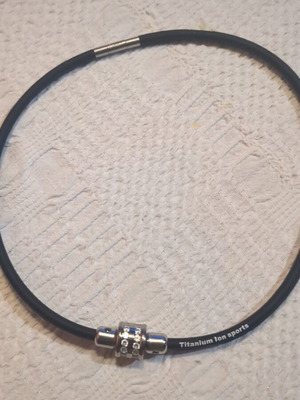 Titanium Ion Sports necklace like new, black and silver