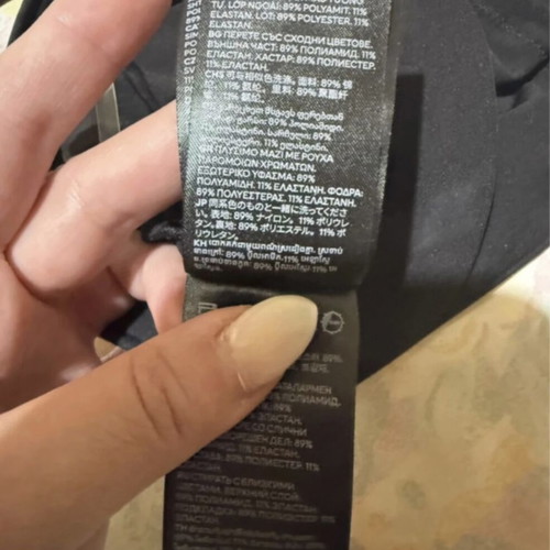 H&M Black Bikini Top One Shoulder with Double Strap New