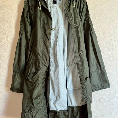 Mango waterproof jacket used, removable hood, green, size S