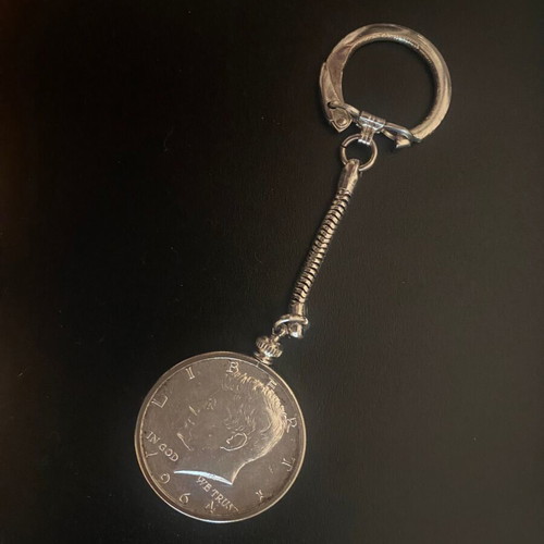Half Dollar USA 1964 Kennedy silver keychain 0.900, 12.5 grams
