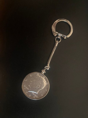 Half Dollar USA 1964 Kennedy silver keychain 0.900, 12.5 grams
