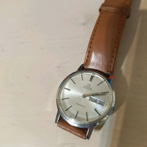 Vintage Omega wristwatch used, gray, men's