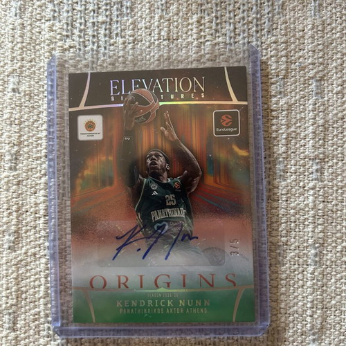 Origins EuroLeague Kendrick Nunn Elevation Auto Green /5 Panathinaikos card