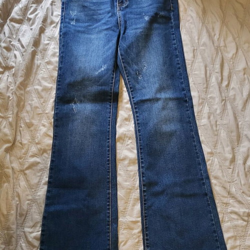 Blue flared pants like new, size M