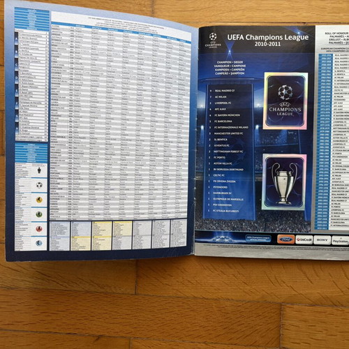 Panini Champions League 2010-2011 sticker album, complete