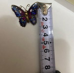 Metal butterfly pin new with iridescent multicolor enamel