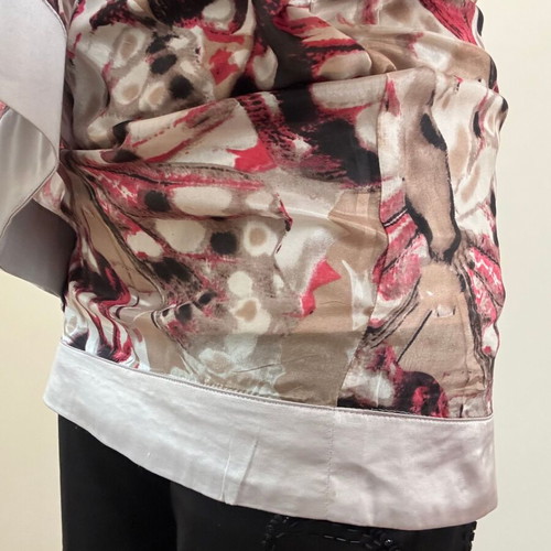 Gabriella Rocha Silk Blouse 100% One Shoulder, Long Sleeve, Like New