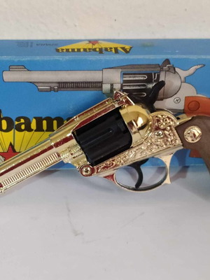 Alabama cowboy pistol large 24 cm new, gold plated