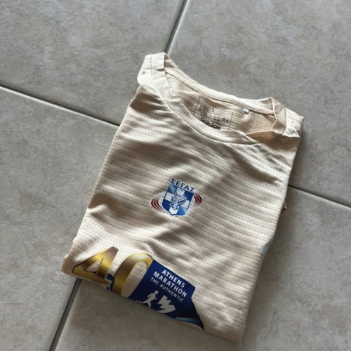 Adidas marathon t-shirts, pink and gold, size L