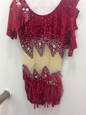 Rhythmic gymnastics leotard handmade with rhinestones new