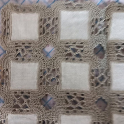 Set of two rectangular crochet lace table runners like new
