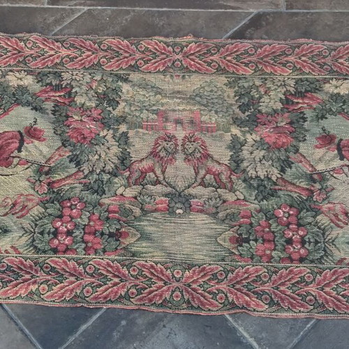 Vintage πάντα τοίχου 'Κυνήγι στο δάσος' ταπισερί Jacquard 70x150 εκ.