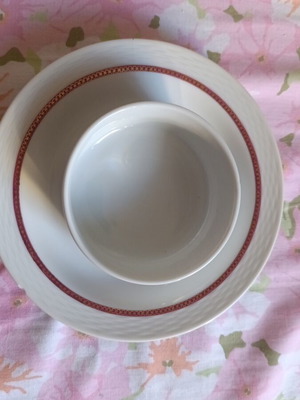 Fine Bohemian China bowl with saucer used for elegant serving