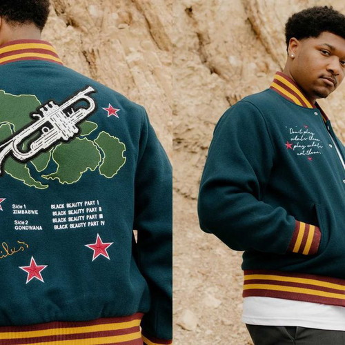 HUF x Miles Davis Pangaea Varsity Jacket new, men's size L, wool blend