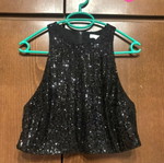 Αμάνικο μαύρο τοπ παγιέτα Zara medium καινούργιο