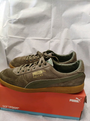 Puma Dallas suede shoes in olive, like new, size 42