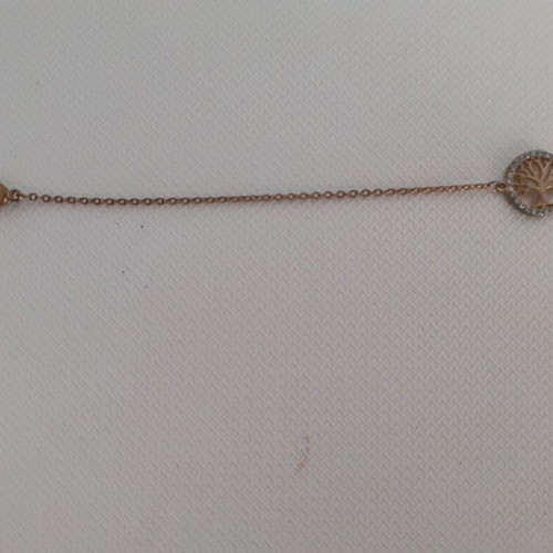 Bracelet new with decorative tree and crystals in gold color