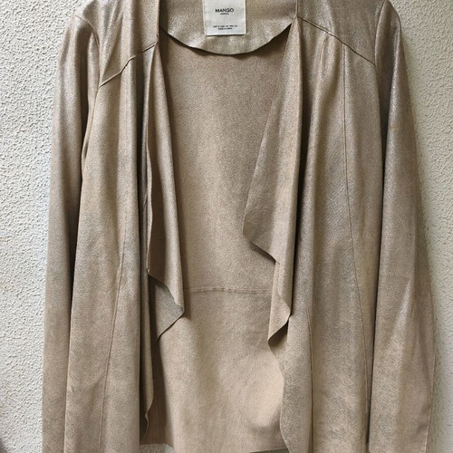Metallic blazer Mango size Small like new, beige champagne