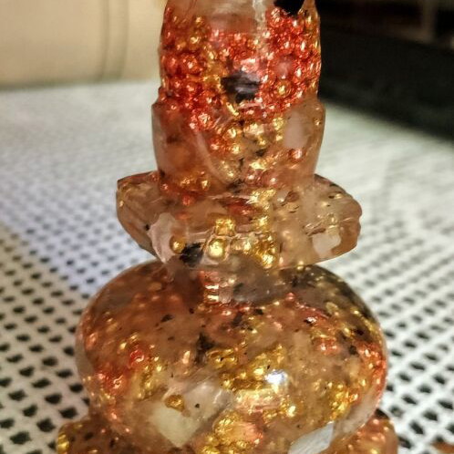 Therapeutic orgonite like new, Stoupa pagoda with copper and tourmaline