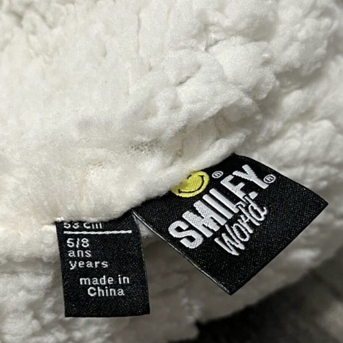 Smiley knitted hat used with sherpa lining