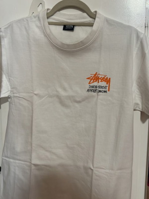 Stussy T Shirt Small used, white and orange