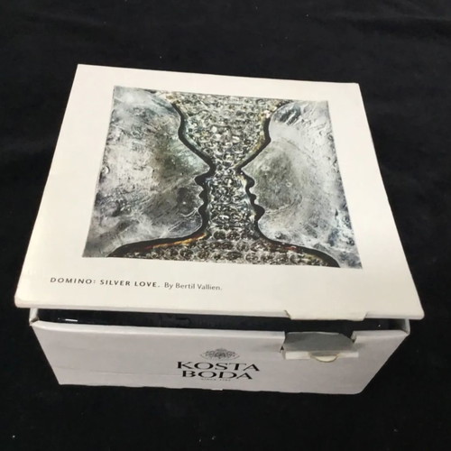Kosta Boda bowl/ashtray/candle holder used Art by Bertil Vallien Domino Silver Love