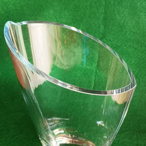 Krosno Crystal Vase Minimal Slant-Cut Poland like new