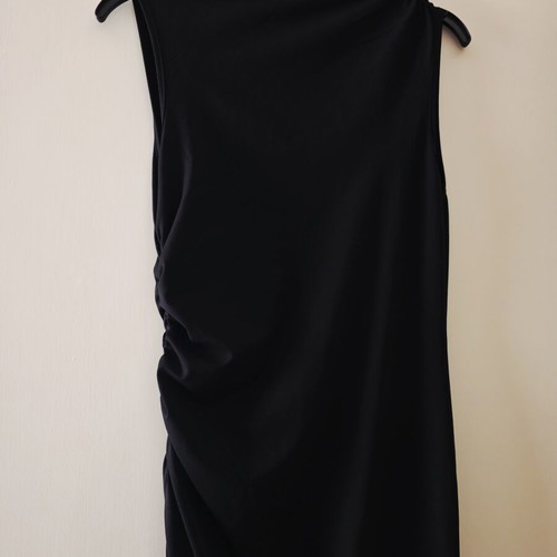 Shein long fitted dress with gathers black like new XS/S