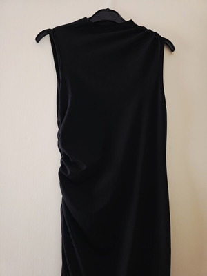 Shein long fitted dress with gathers black like new XS/S