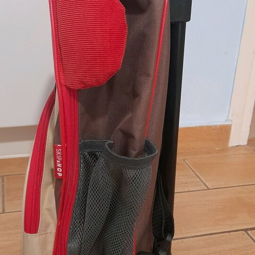 Skip Hop Zoo Monkey Kids Suitcase used, brown and red