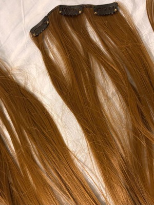 Σετ τρέσες ginger κόκκινο χάλκινο συνθετικές σαν καινούργιο, 7 τεμάχια