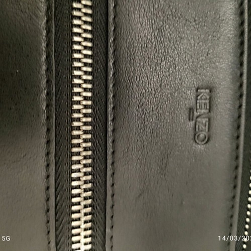 Kenzo Paris Unisex leather clutch like new, black with yellow details