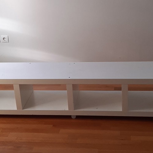IKEA white bookcases used with wheels