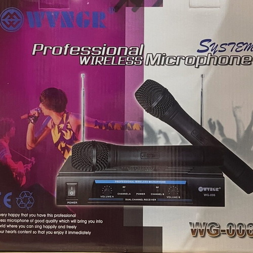 WVNGR Karaoke Amplifier with Wireless Microphones WG-006 New Black
