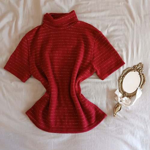 Striped turtleneck with glitter, size S, like new
